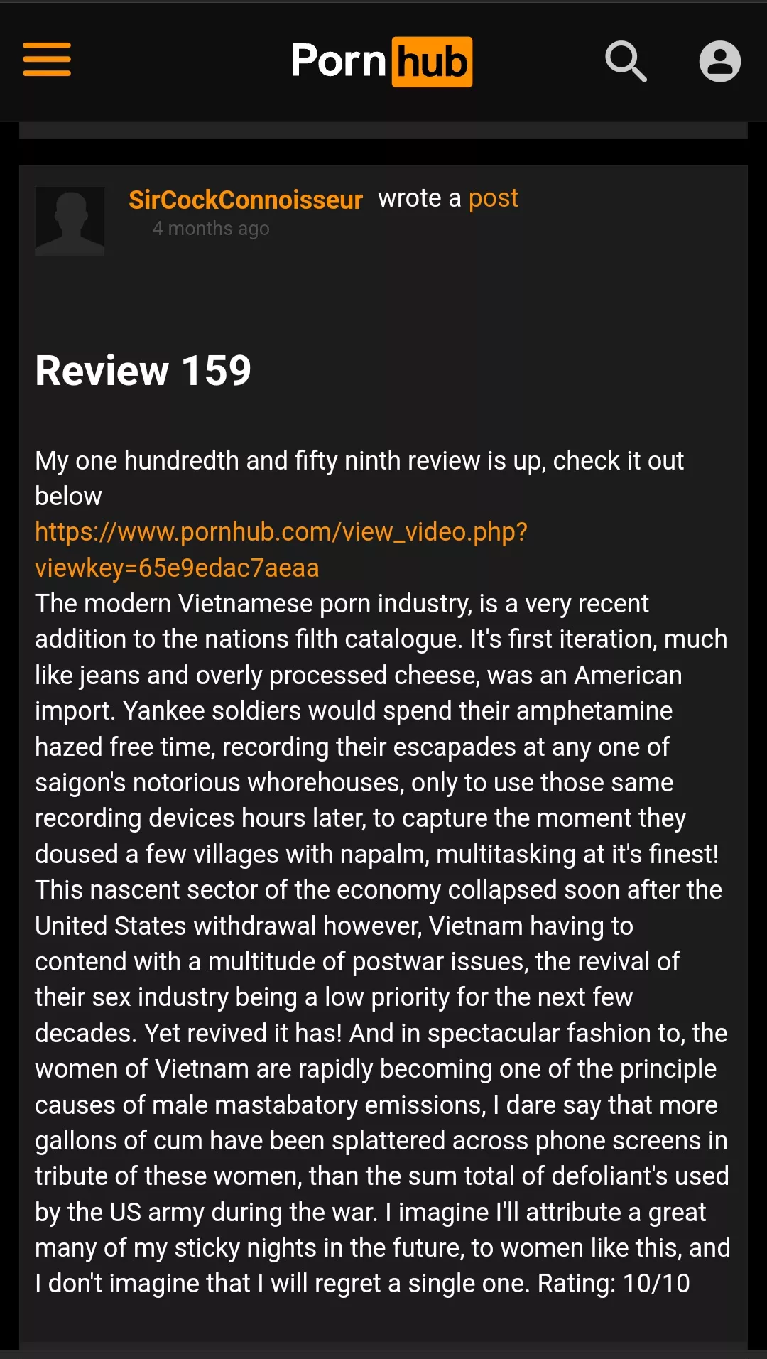 In hindsight, it probably wasn't the best idea to binge watch all those vietnam war documentaries before I wrote this one... posted by Cmitch1998