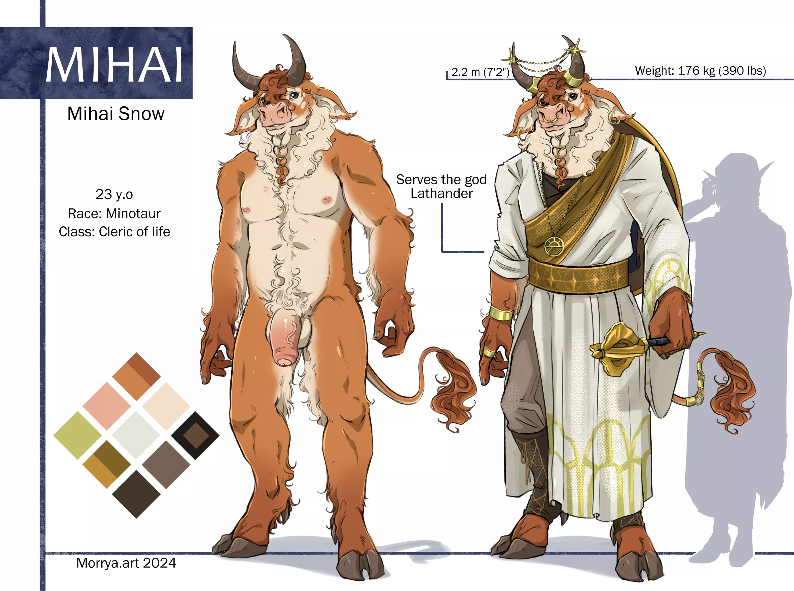 Mihai-the Lathander priest minotaur posted by MorryaArt