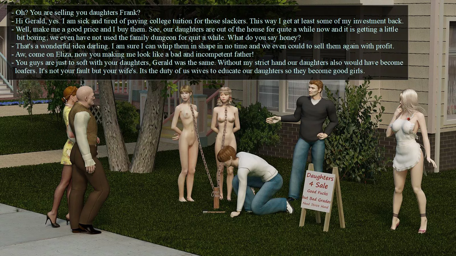 The other day at StepfordX, the city where all women are property. [Family] [Daughter] [Slave] [Humiliation] [3D] [App: Poser] posted by Lyno3D