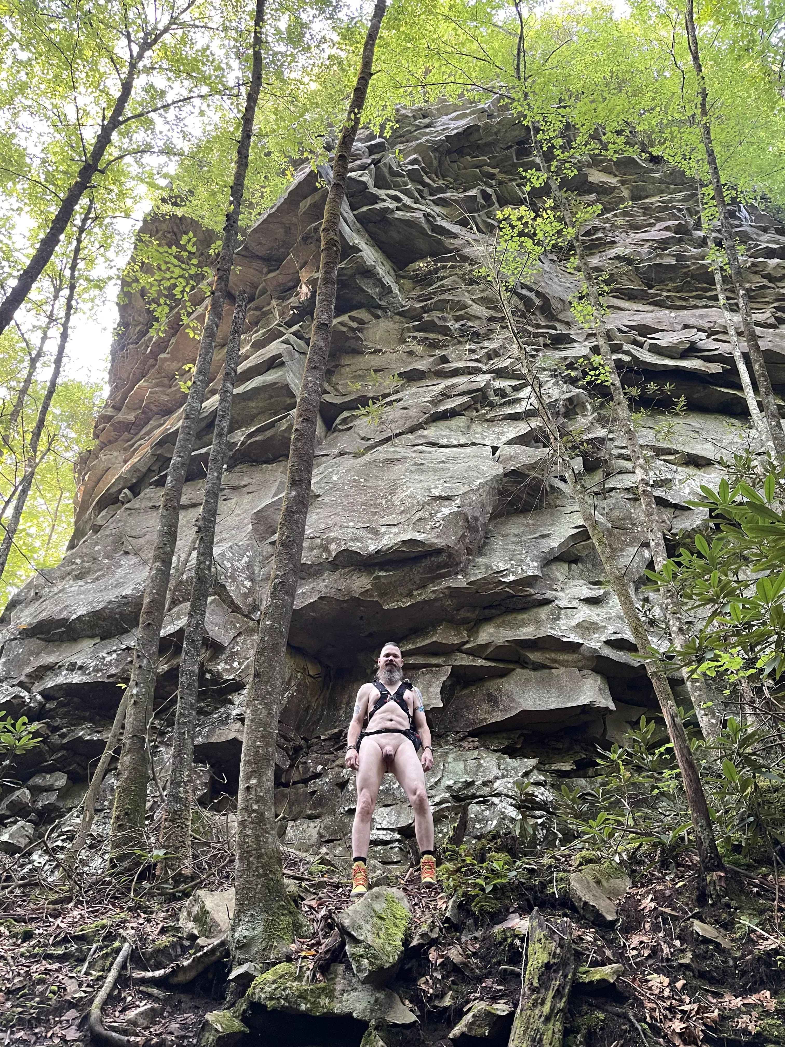 A bit of scrambling needed to get up there. posted by HnossRider