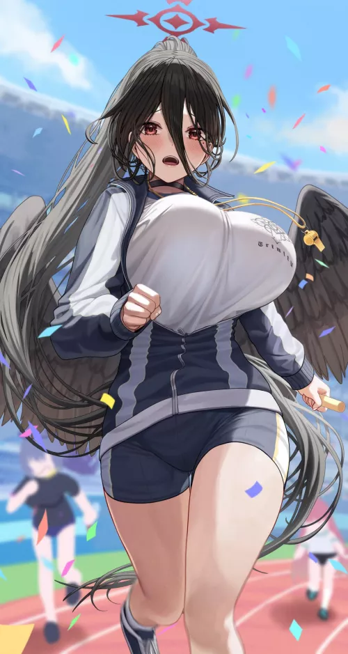 Hasumi running (SilverTsuki) [Blue Archive] by elegantloveglimmer