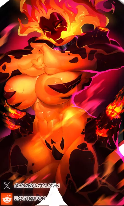 Heatblast 🔥 @HornyArtClown by Kroenen19