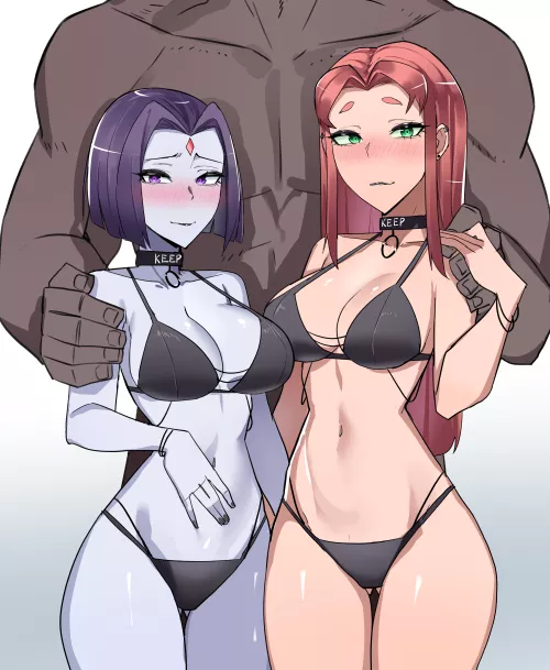 raven & starfire (ti_keep) by mrtecta