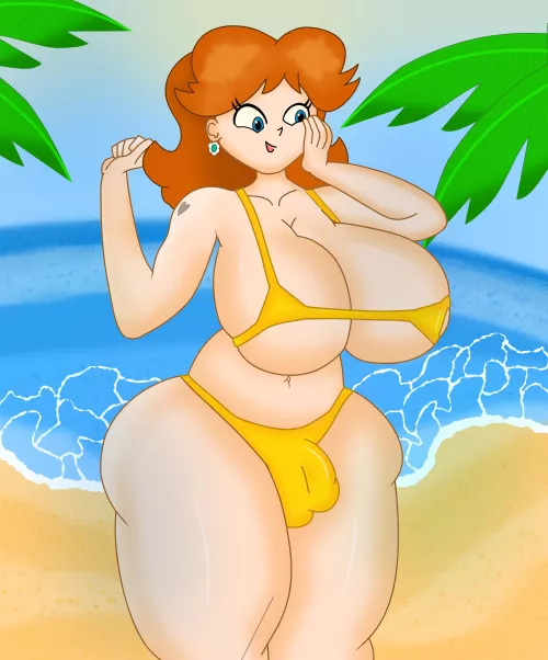 Daisy on the beach (art by me) by Radical_sand2469