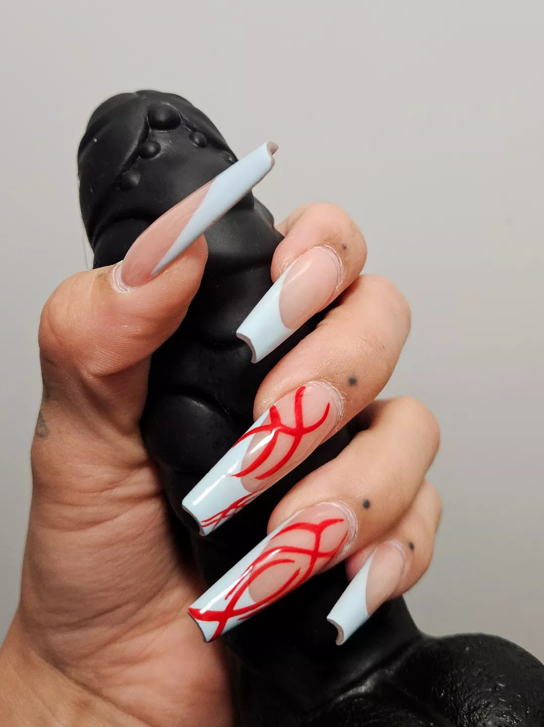 I went extra long with my nails this time.  posted by HollyRockettt