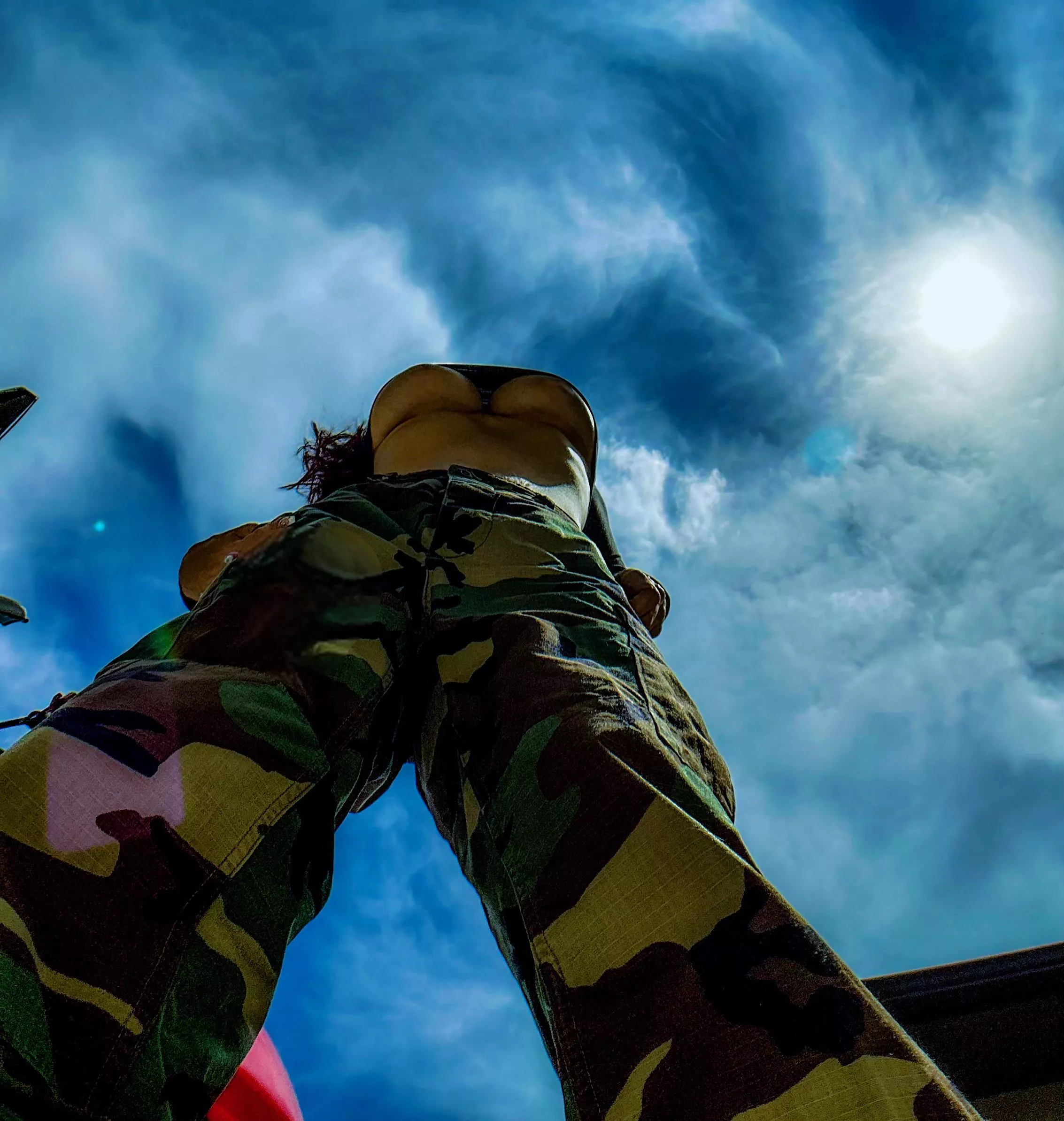 Looking up my shirt… posted by Poshybiker