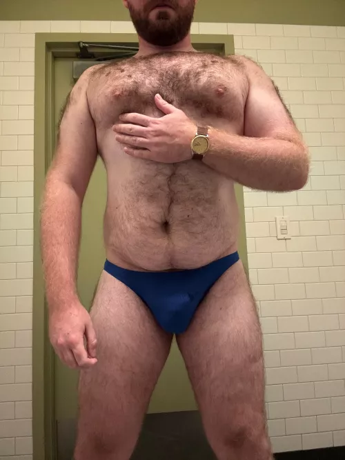blue ribbed bikini briefs by NoForm468