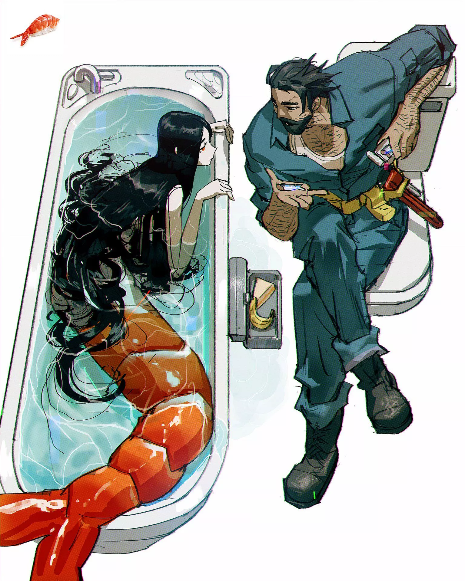 first time I've seen a shrimp mermaid lmao  posted by McPussyMeal23