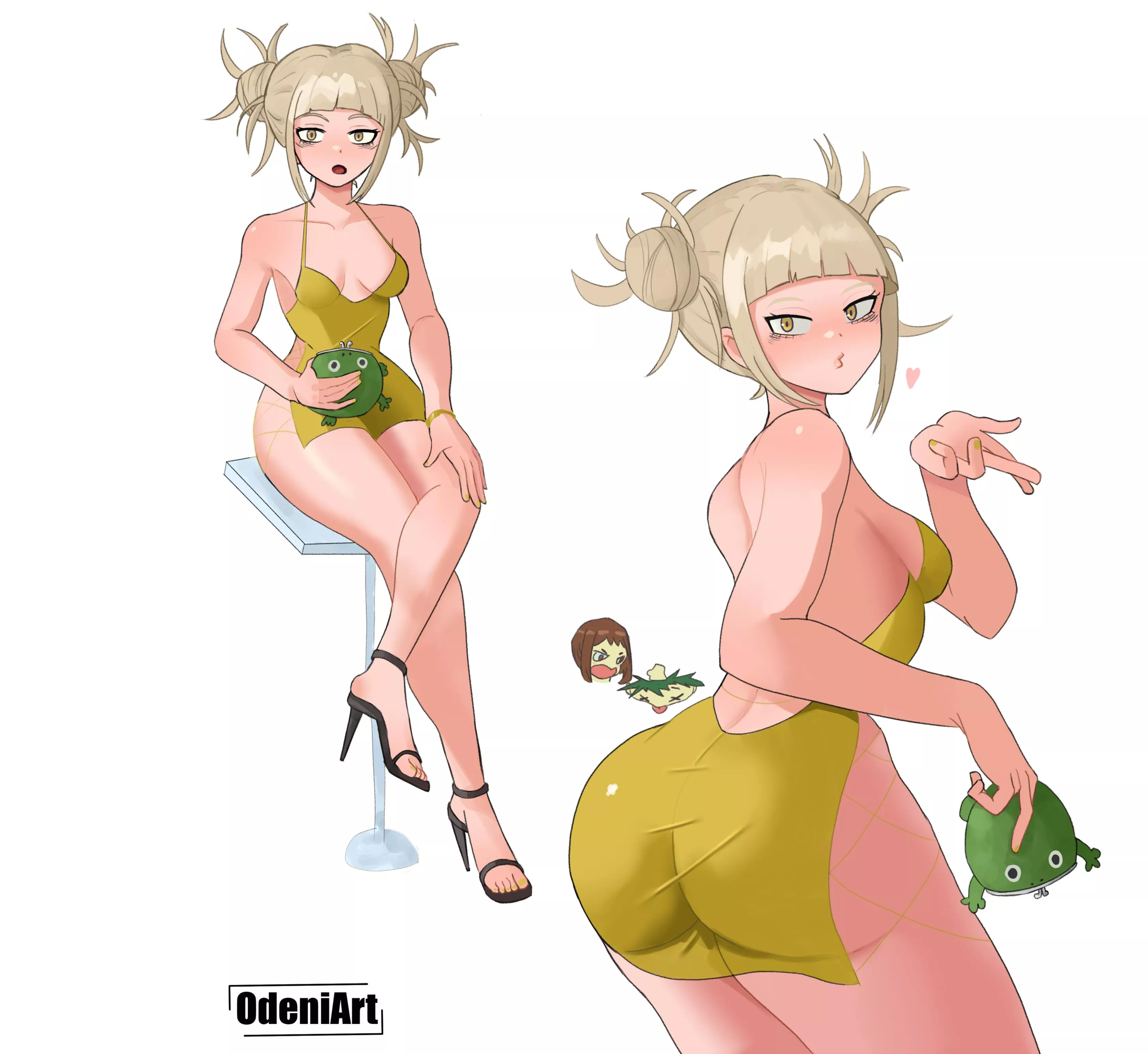 Himiko Toga wearing a golden dress (OdeniArt)  posted by DeniNeto