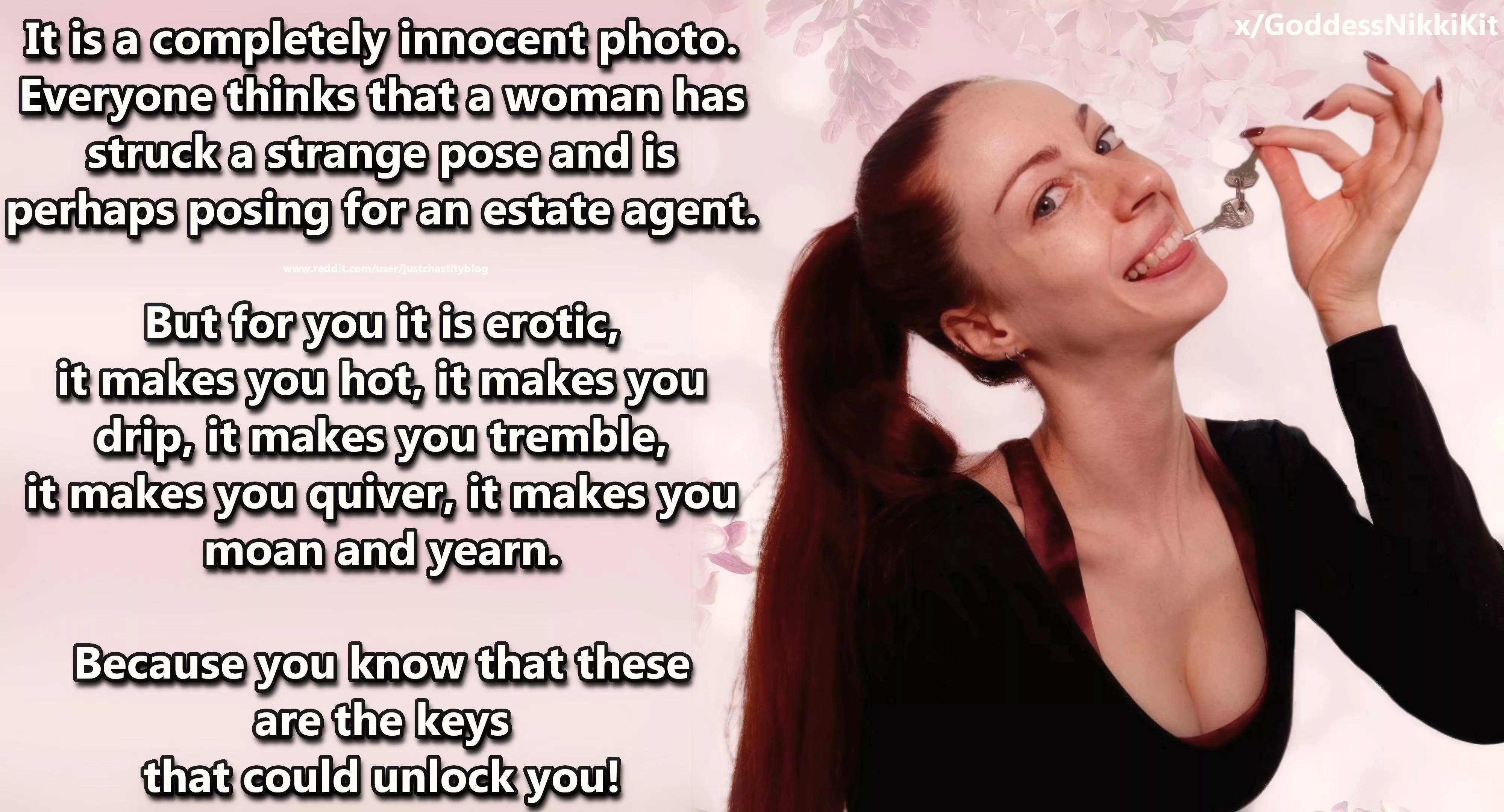 That's how differently a photograph can affect those who see it! posted by justchastityblog