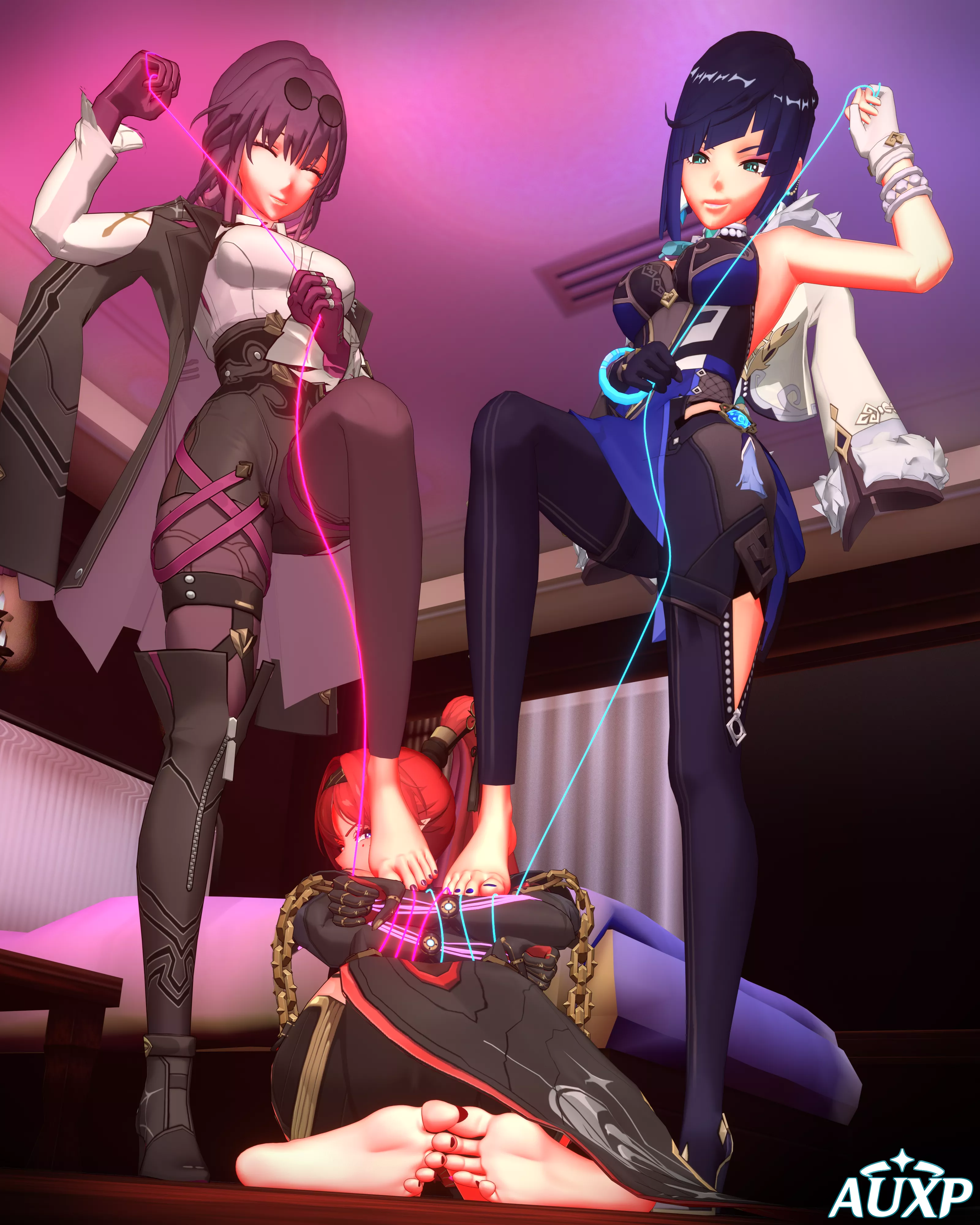 Kafka, Yelan, Yinlin (Star Rail) [Artist: AUXP] posted by ComaOfSouls