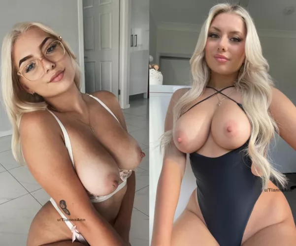 Me at eighteen vs twenty two. Which me are you taking home?  by TiannaAnn