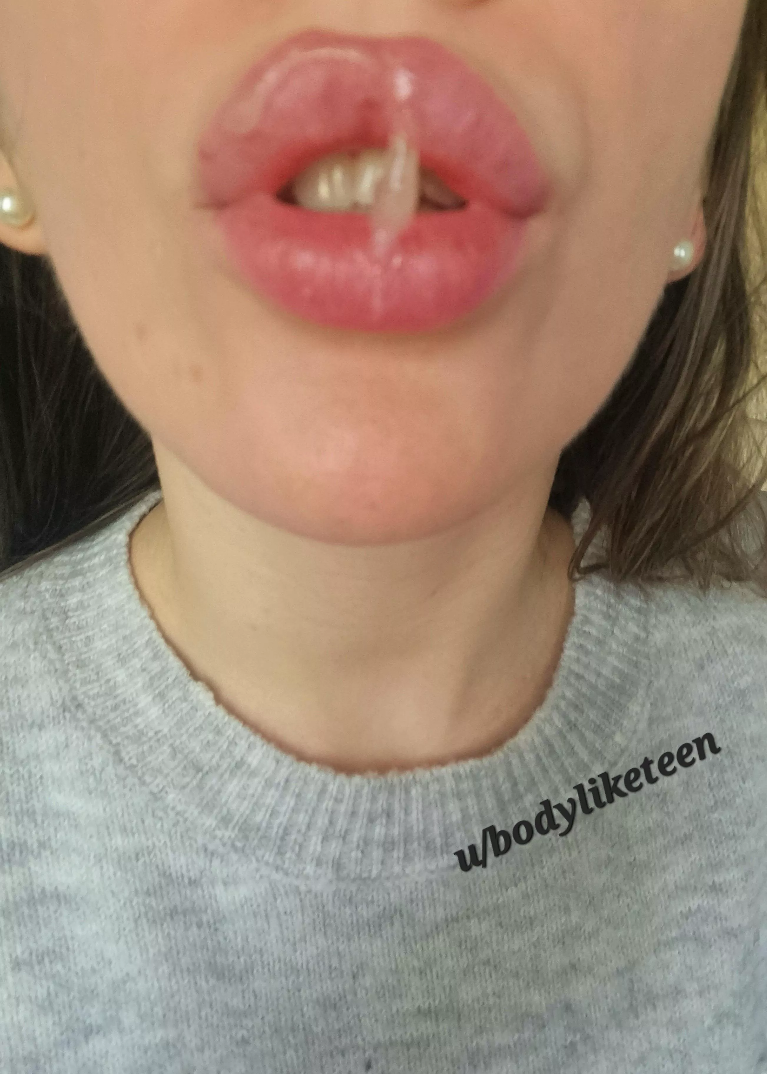 Very sticky, huge grool in my mouth..would you kiss me ?:)  posted by bodyliketeen