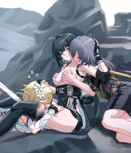 A cute threesome  by Somanycookies1