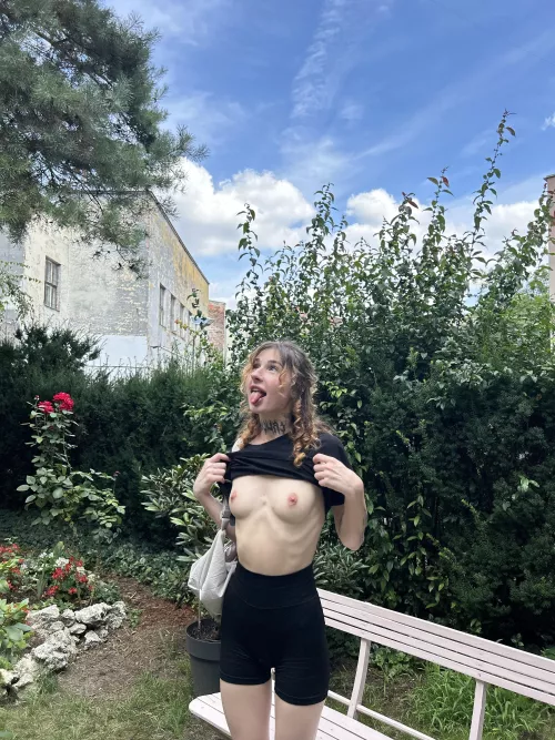 I decided to show my tits on the street because it really turns me on by SweetHearrtBaby