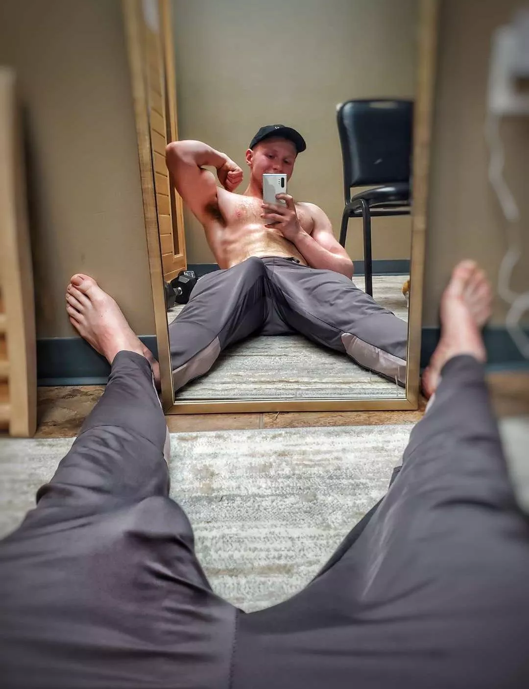 Just got done at the gym, but now I'm so horny. I NEED an ass to breed. I'll mount my sweaty body on top of you and use your ass!  posted by gymbruhhhhh