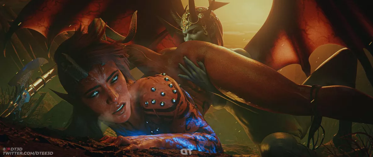 Karlach x Mizora (DTee3D) [Baldur's Gate 3] by Kuro-Oji