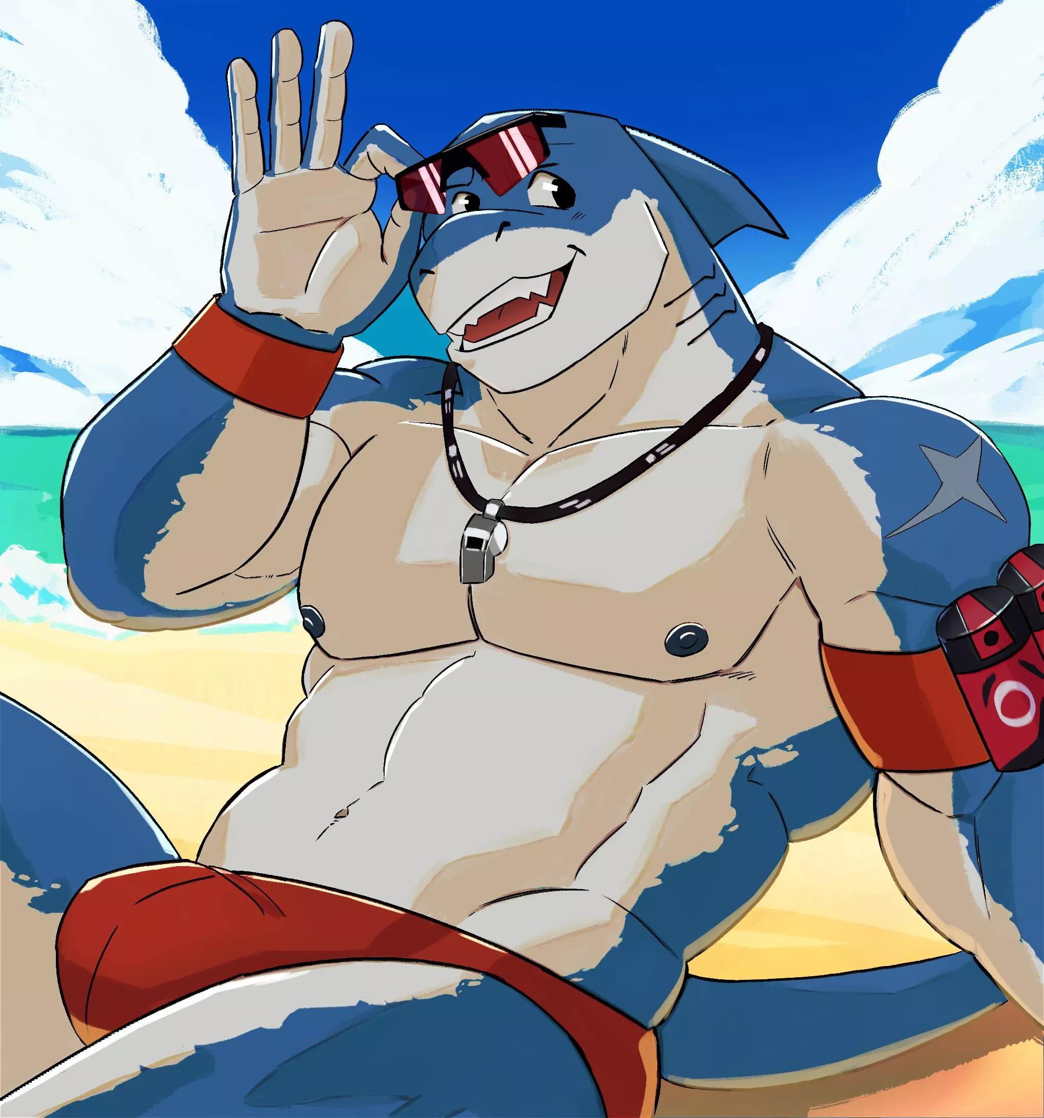 Steve the Fortnite shark guy is off duty today! (Art by me) posted by SkullyCandy80