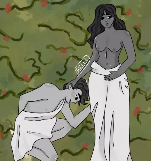 Greek Statues but make it Gentle Femdom (My art, Ocs) by AelynthiBalbella