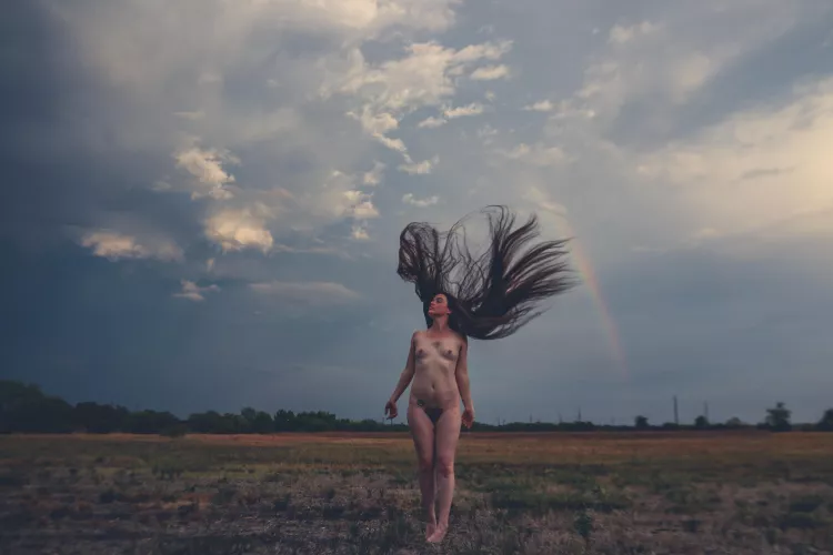 caught a rainbow while the wind caught me (self shot) by _creature_feature