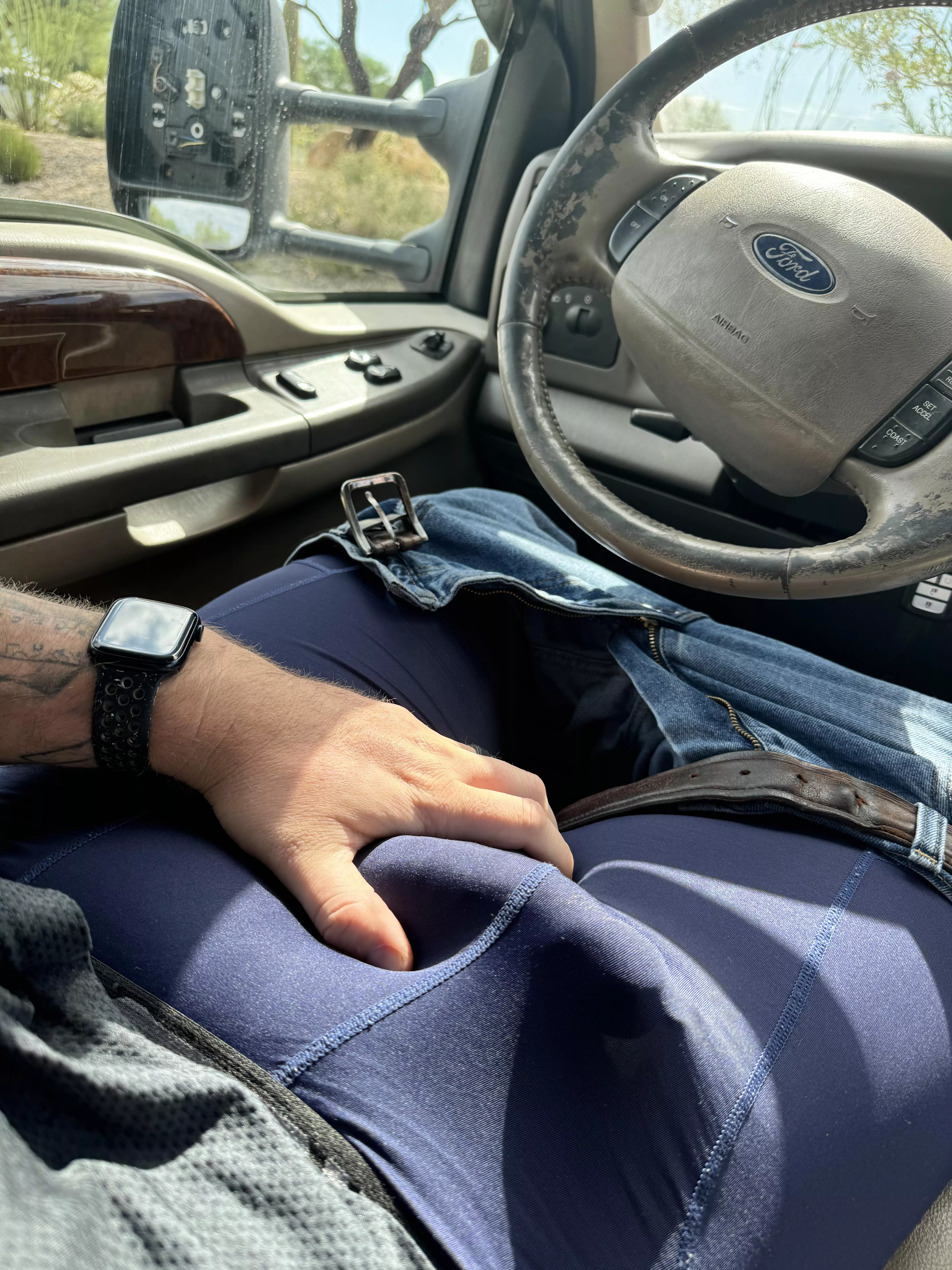 Had to give it a break from being trapped in my jeans at work  posted by piercedprince001