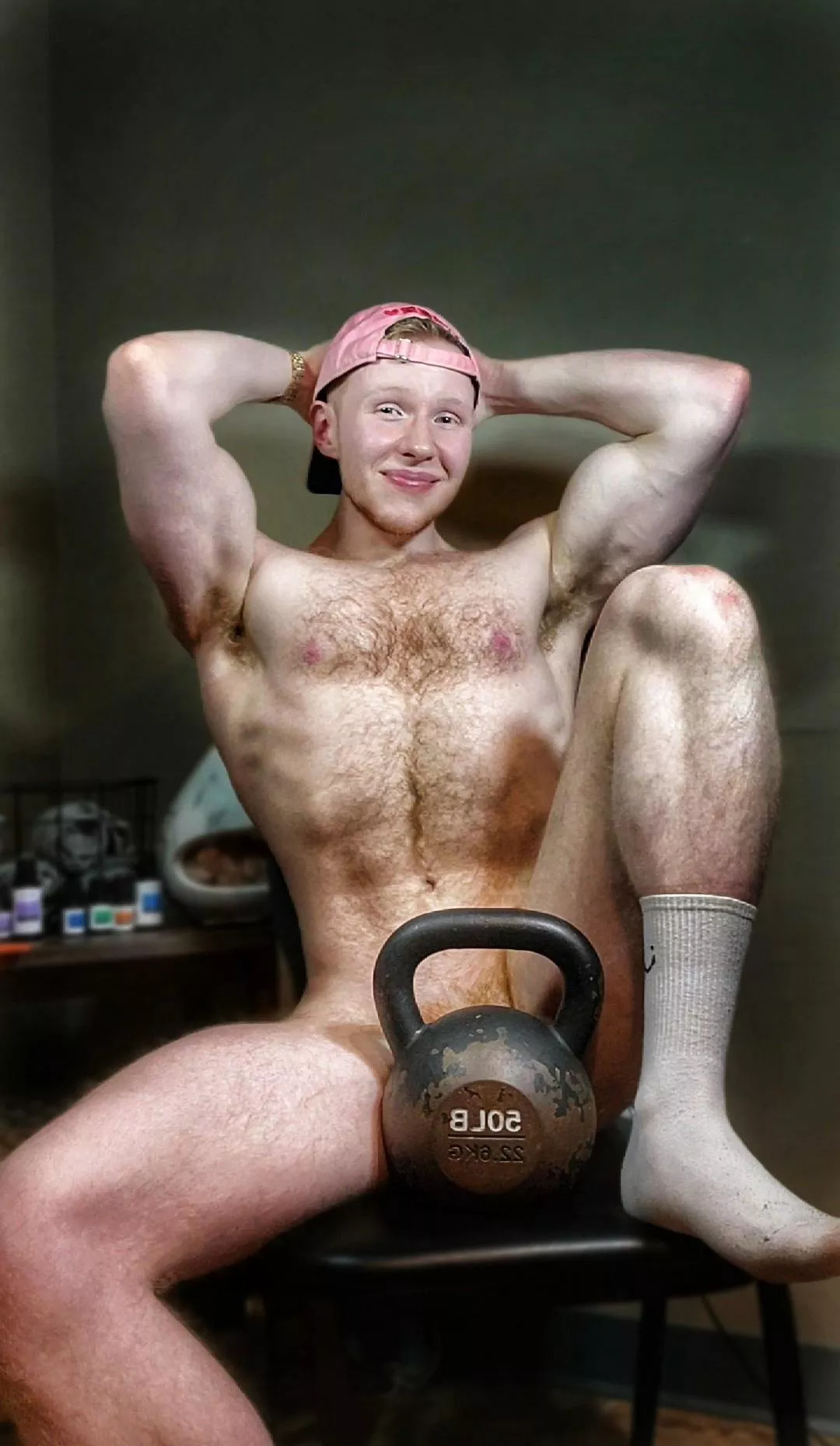 I'm your trainer and tell you to pick up the kettlebell so we can start your workout . I wanna watch you squat on my 3rd leg! posted by gymbruhhhhh