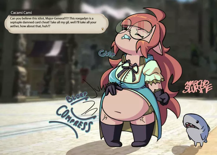 {image} Lalafell Camm Vore I Guess 🥺 (OC by anarcho slurpie) [F/F, Size-Difference, Unwilling, Smaller Pred, Lalafell, FFXIV) by anarch0slurpie