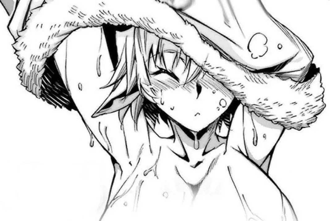 LF Mono Source: elf, removing shirt, 1girl, sweat, cleavage posted by Akenali