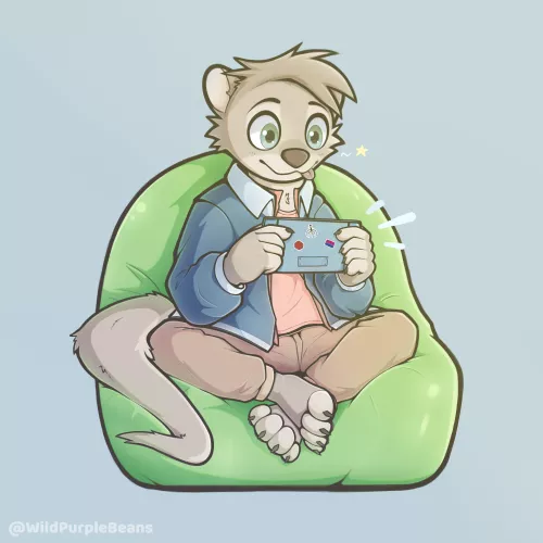 My first ever commission (cute otter goober from u/ZentaWinds) by WildPurpleBeans