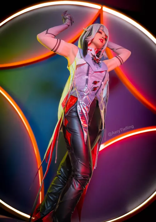 Arlecchino from Genshin by Aery Tiefling [OC] by AeryKorvair