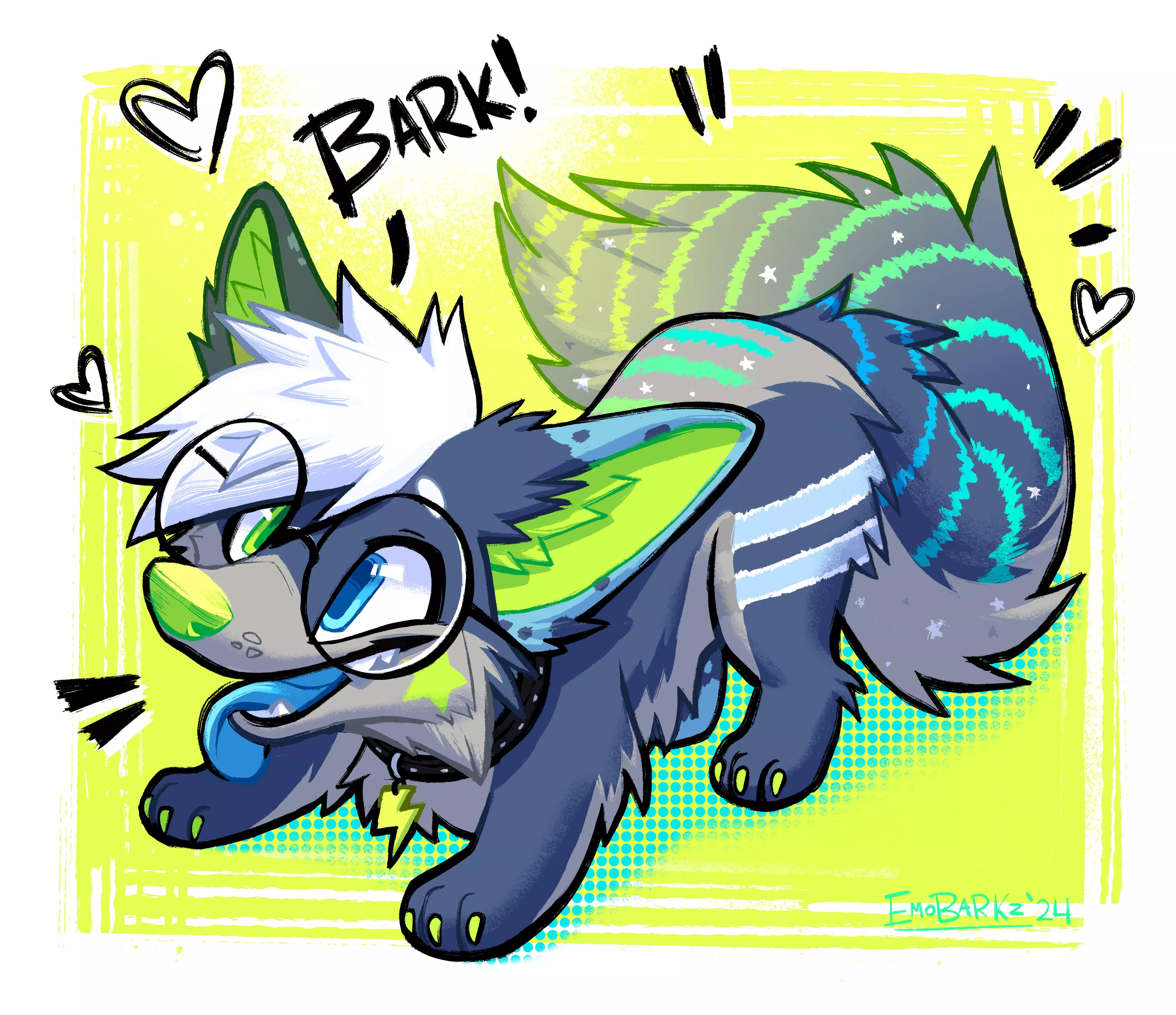 Bark! 💚🩵 posted by glawg