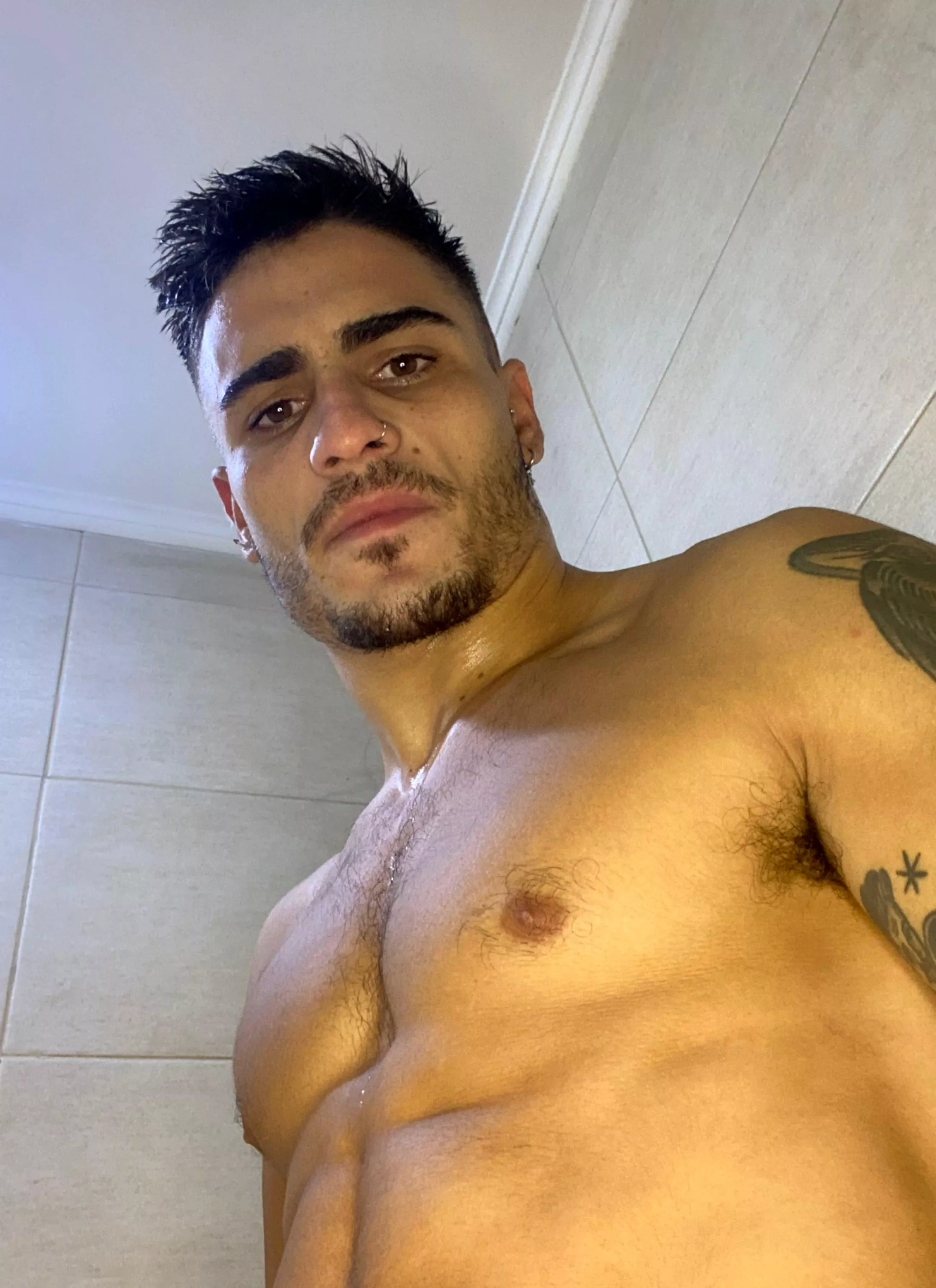 Wanna scrub my back, or my soccer abs first? posted by OlieTheKing