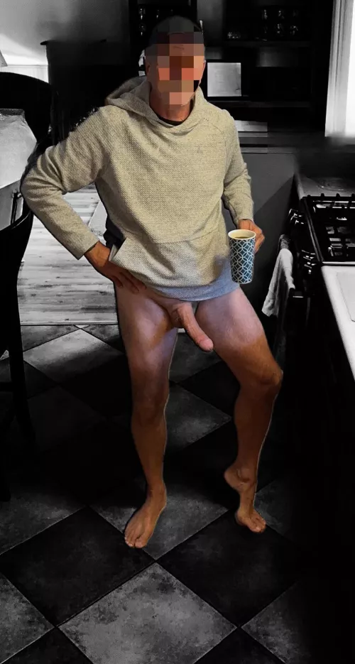 (53)Saturday morning with my cock out sipping my coffee  …waiting for some attention from YOU  by blackoutram23