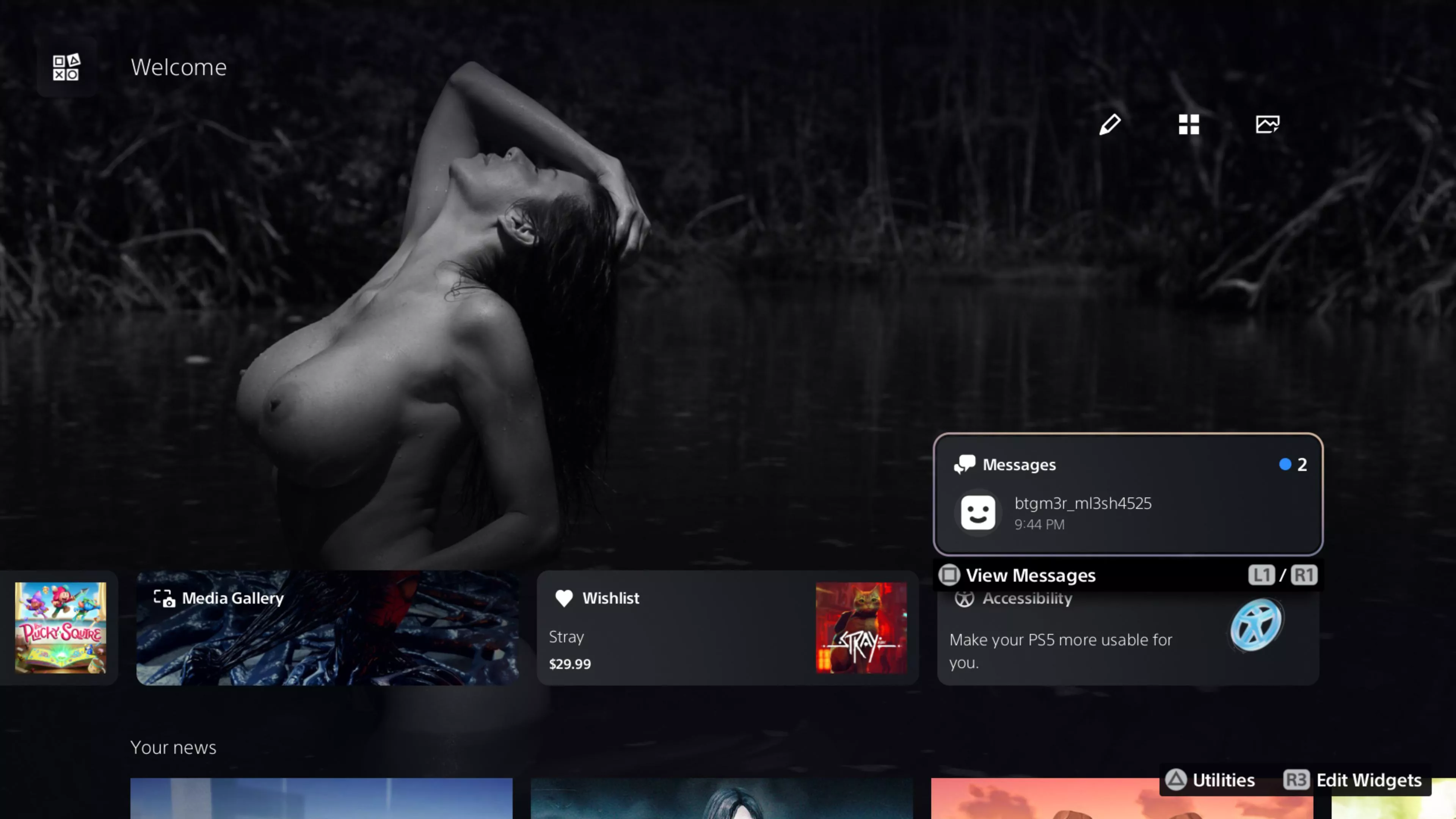 Alexis Fawx on my PS5 Welcome Hub posted by lazysayso