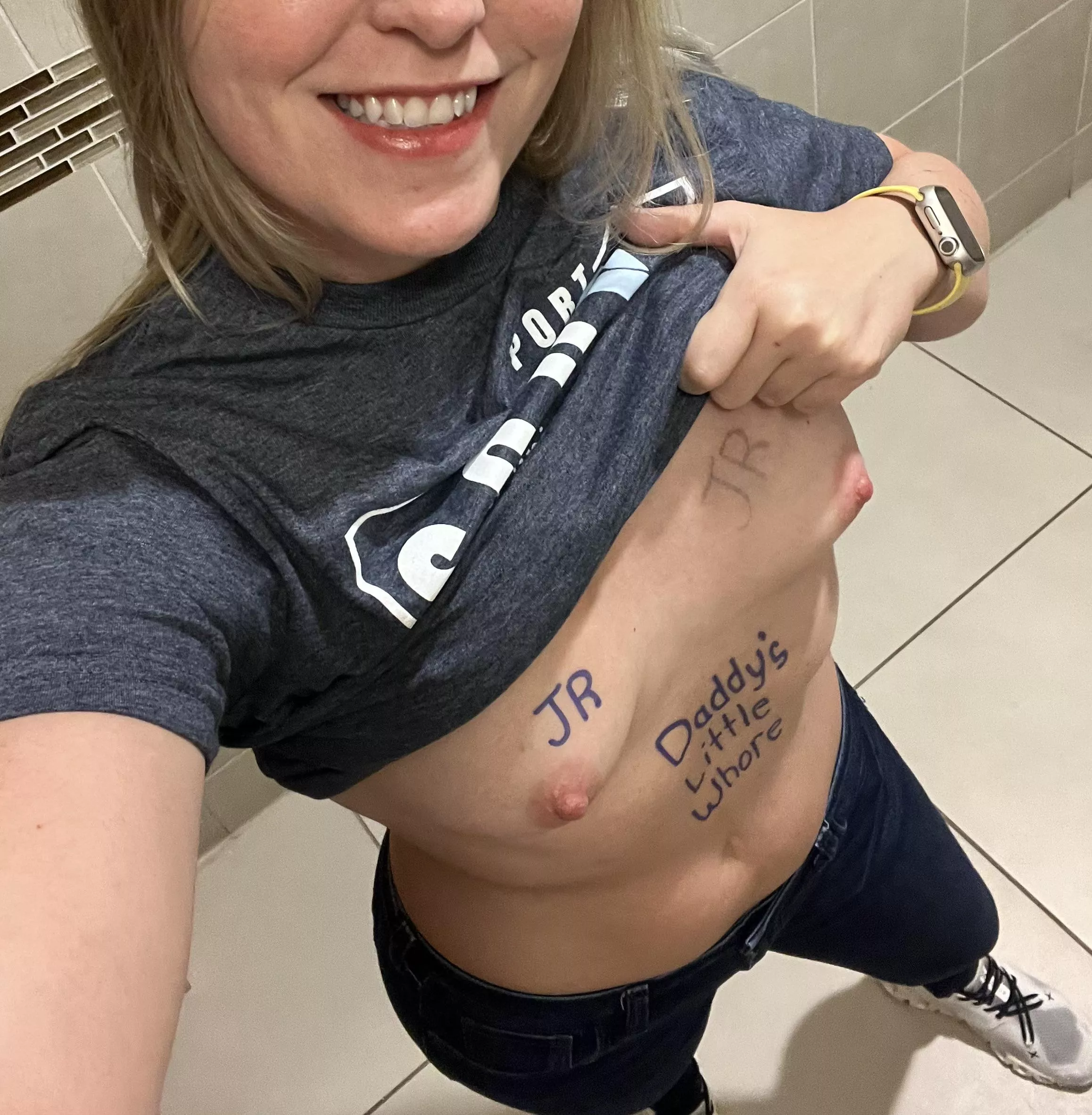 Being a good little girl on casual Friday!  posted by Tx-OwnedSubAndMaster