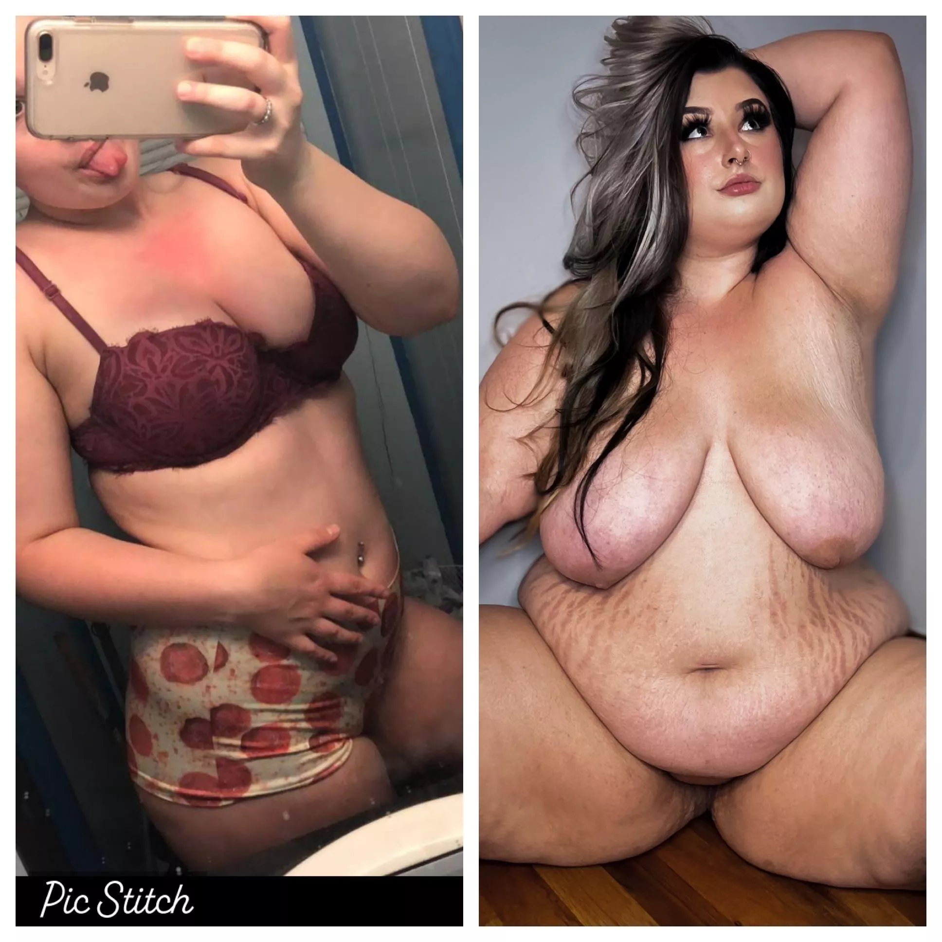 I went from wearing pizza to eating it all😂😂 posted by penelopejadexo