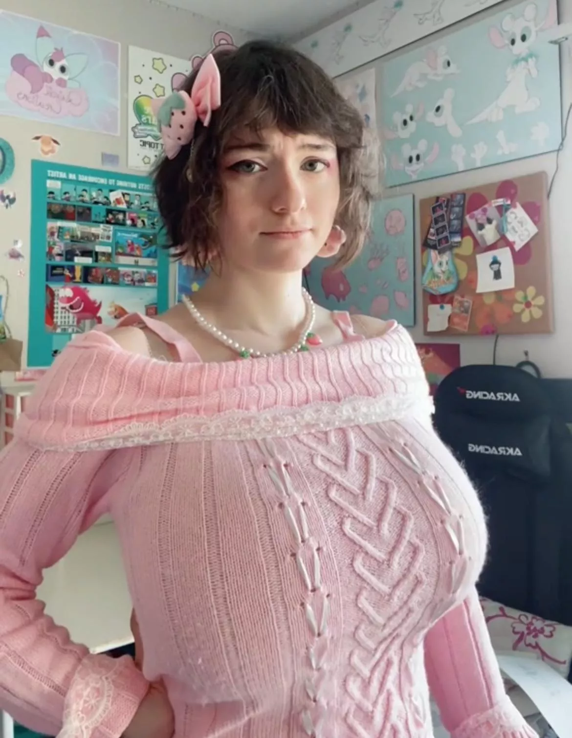 She knows it’s a struggle to hide them.  posted by TheGunnerForever