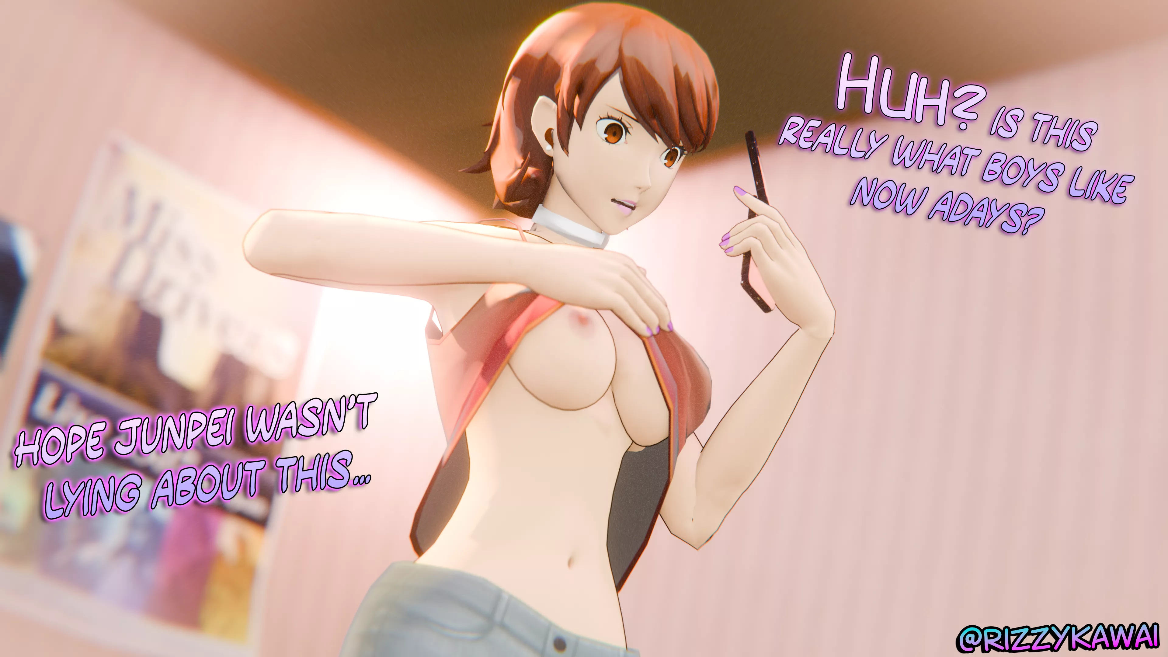 Yukari taking a selfie (@Rizzykawai)  posted by Unfair_Throwaway