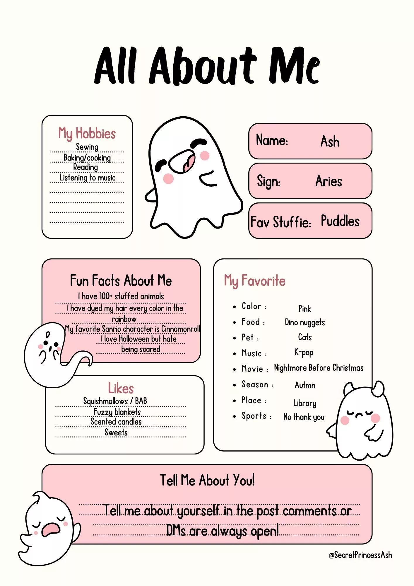 Hi I’m Ash here’s a little get to know me I made 🥰🥰 posted by SecretPrincess_Ash