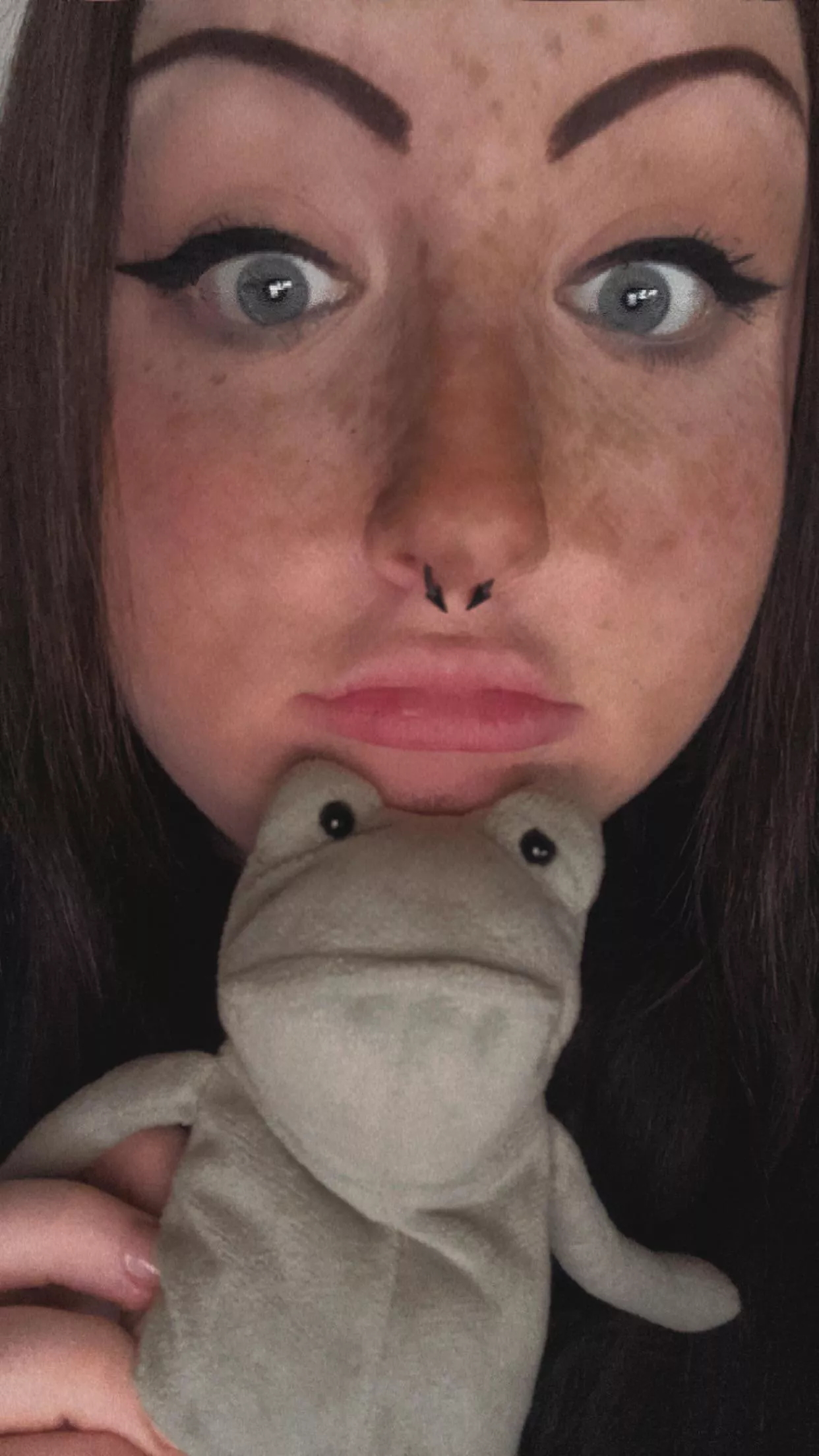 Silly selfie w my bestie Fergus trying to cheer myself up!  posted by borderlinebarbie_