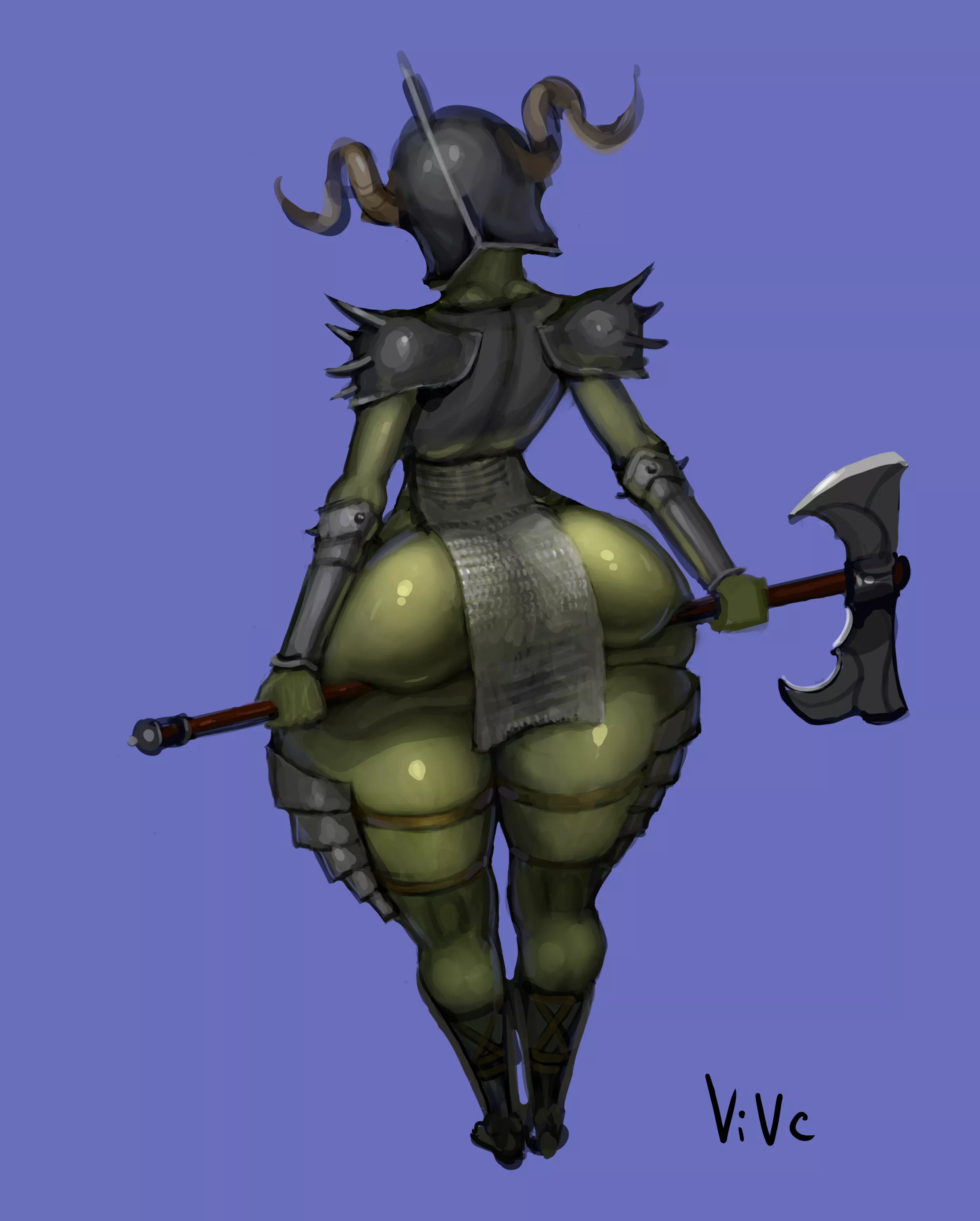 Thick goblin warrior girl by me posted by ViVc_art