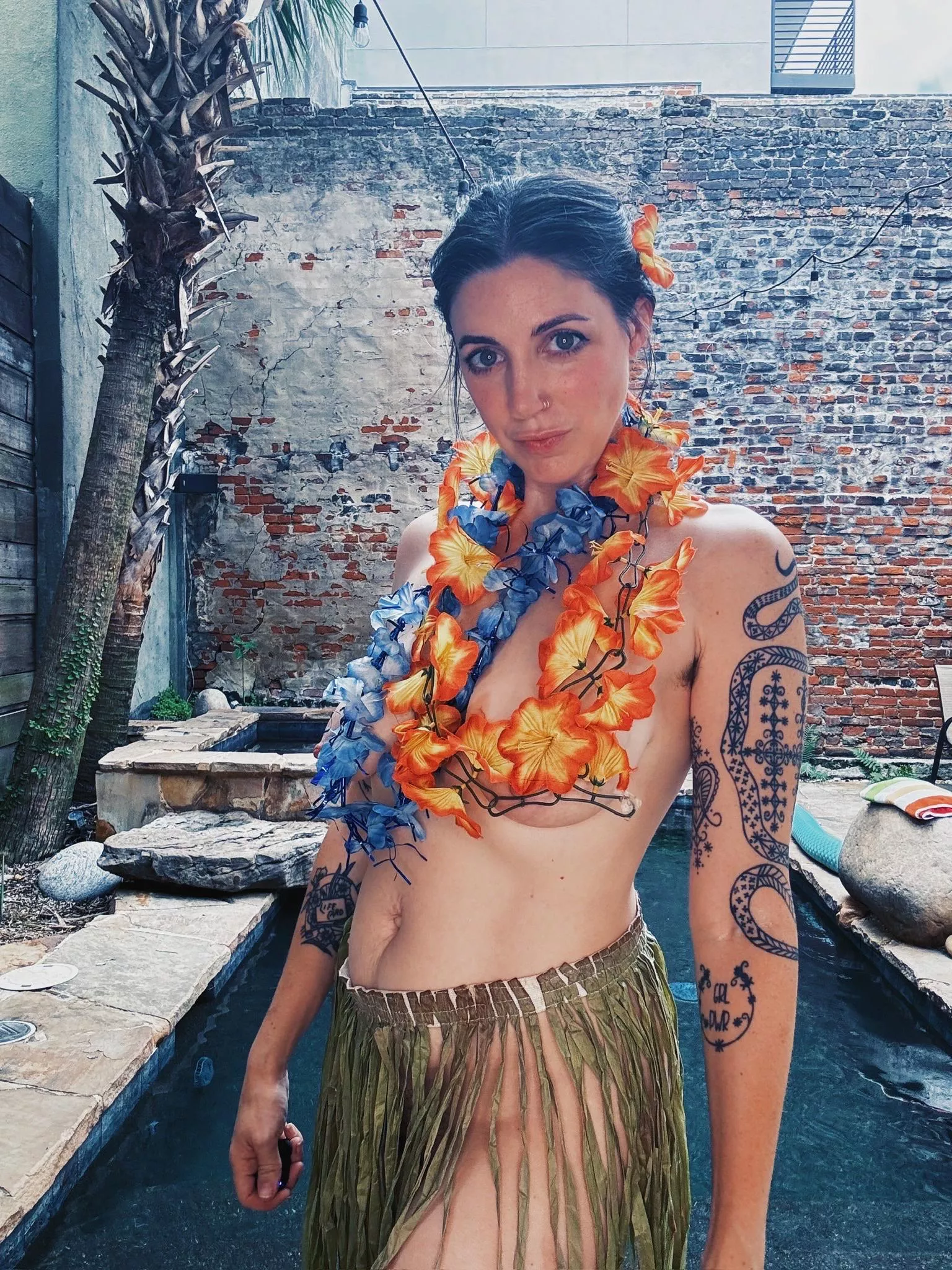 Went to a Luau party, just wore the Leis and a grass skirt posted by PrettySadieReed