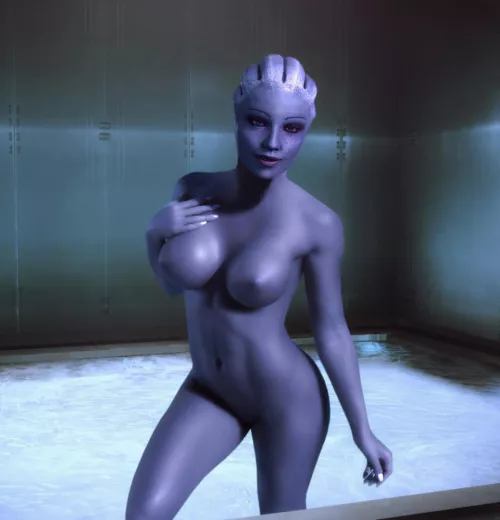 Liara wonders if you like to wash her back. (Rastifan) by HoneyySolo
