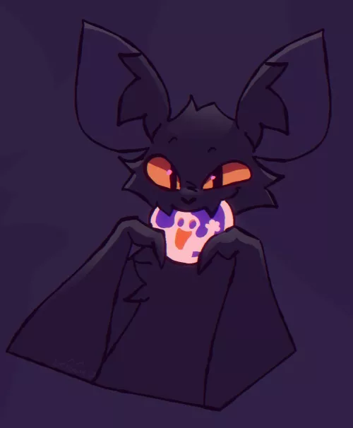 Bat with a Cookie! [art by me, _scarecrowes on twitter) by NightAtom