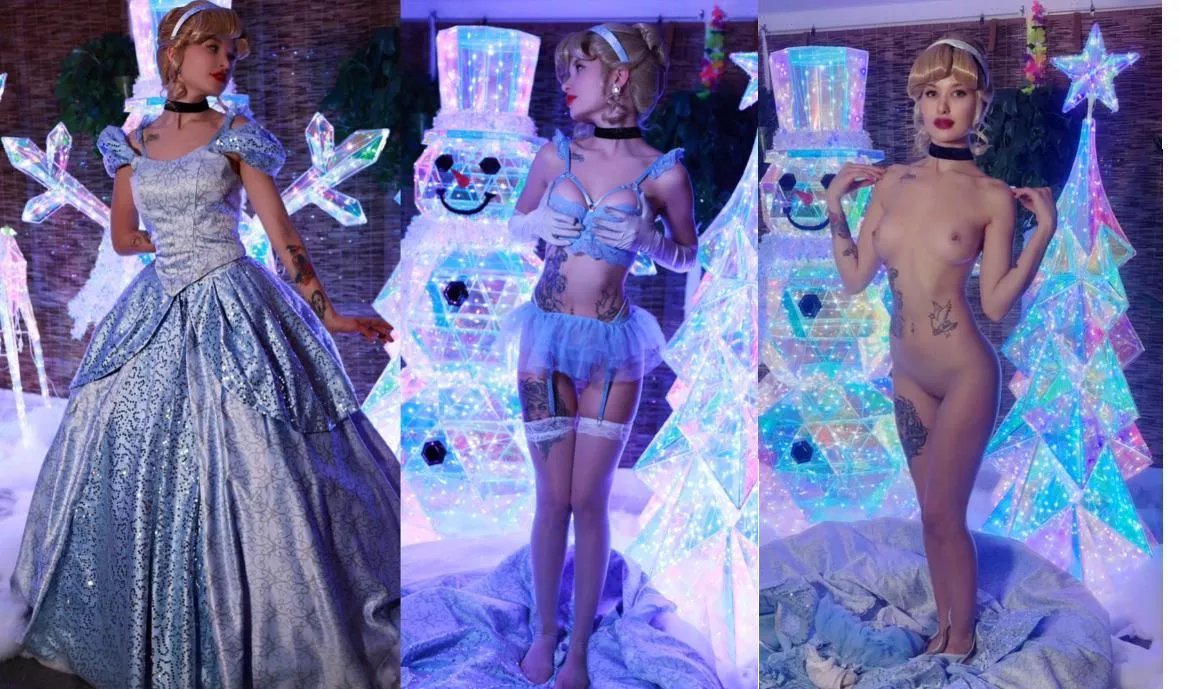 Cinderella undressing from ballgown to lingerie to nude  posted by Nymph_AlidaLola