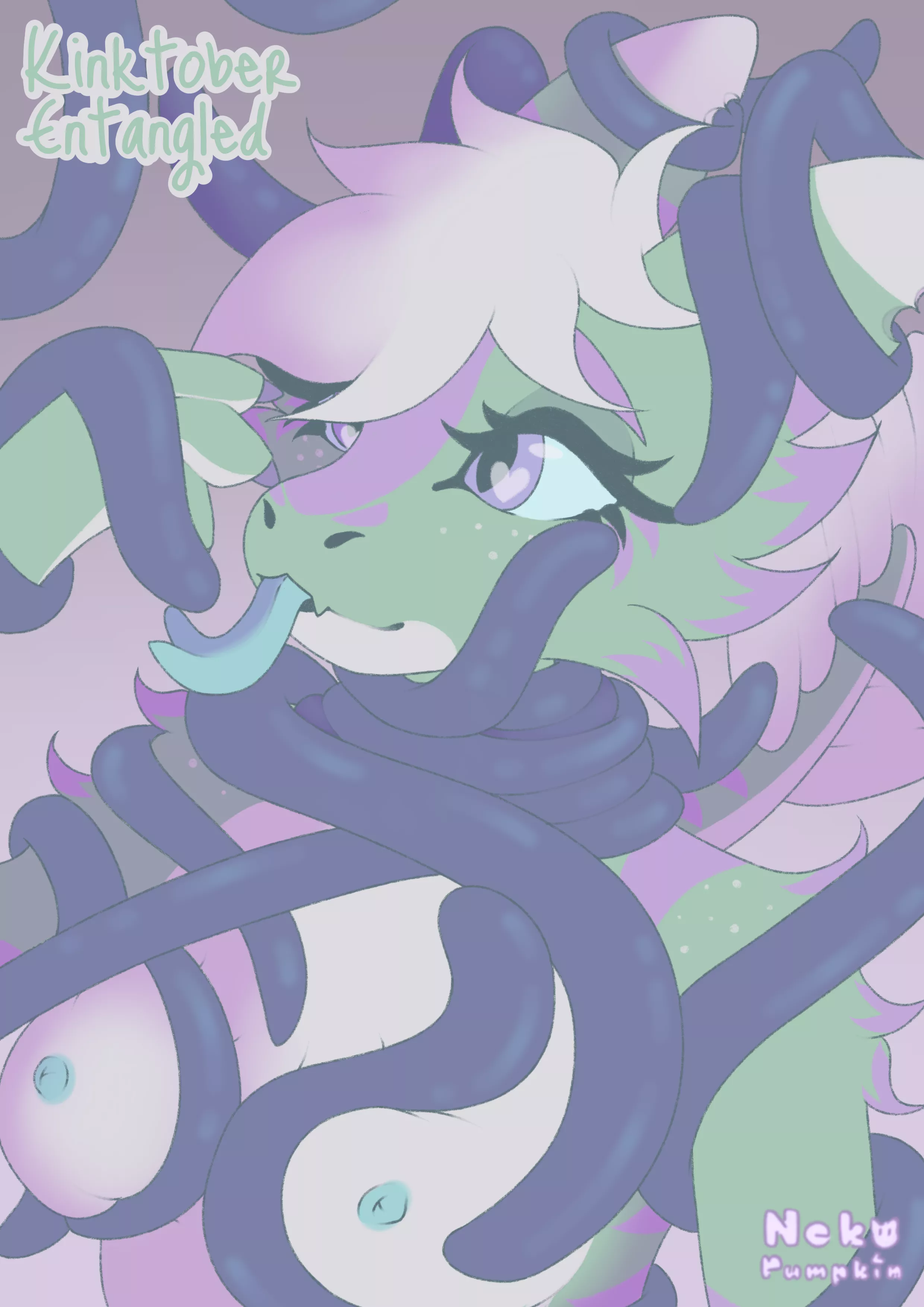 Kinktober - Entangled [F] (nekopumpkin) posted by NekoPumpkinArt