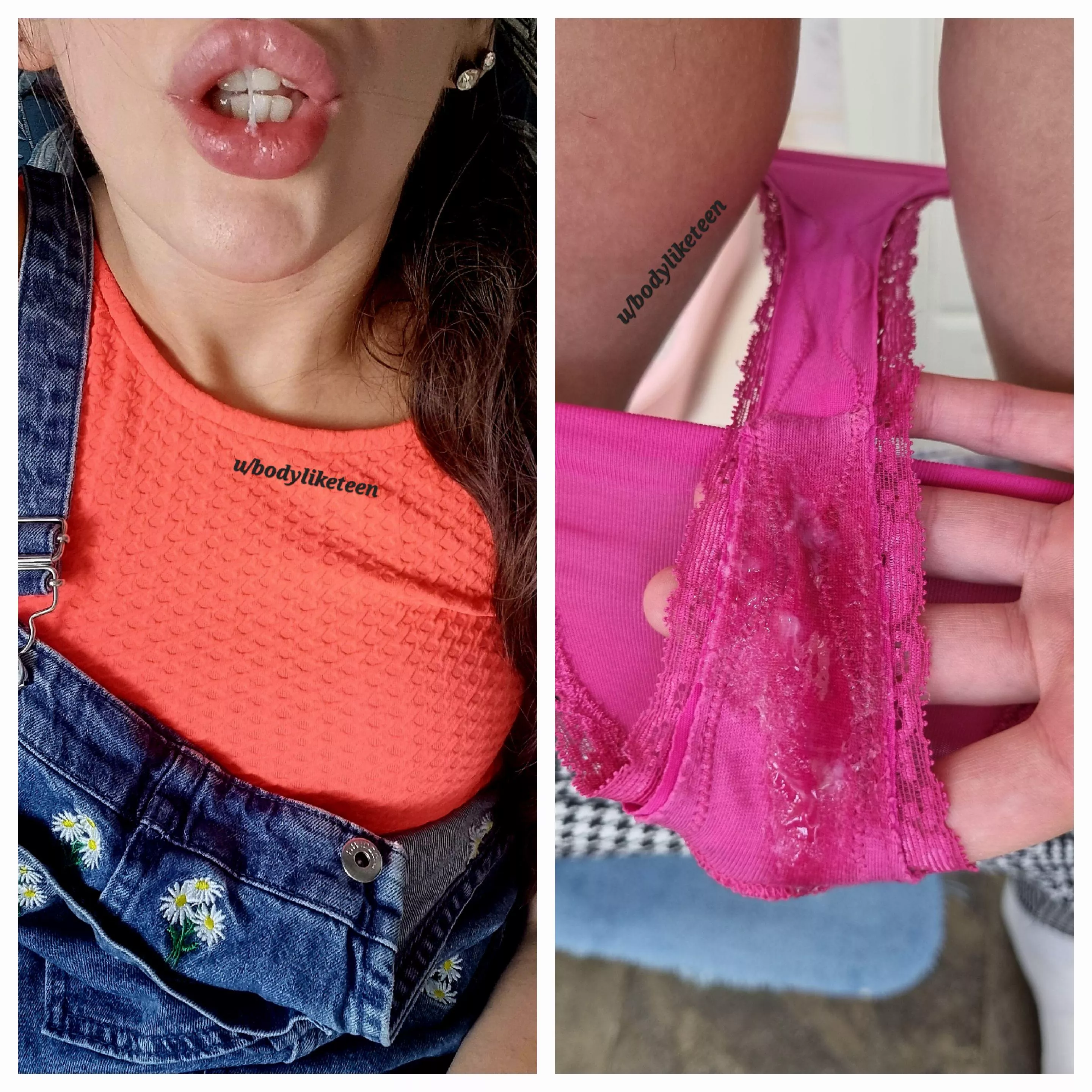 Sticky grool on my mouth and in my pamties. Does it turn you on:)  posted by bodyliketeen