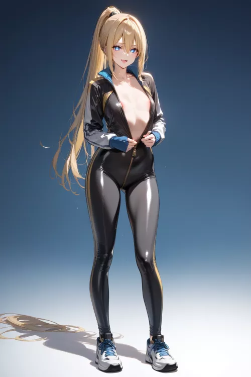 Unzipped Biker Suit  by CheetahSperm18