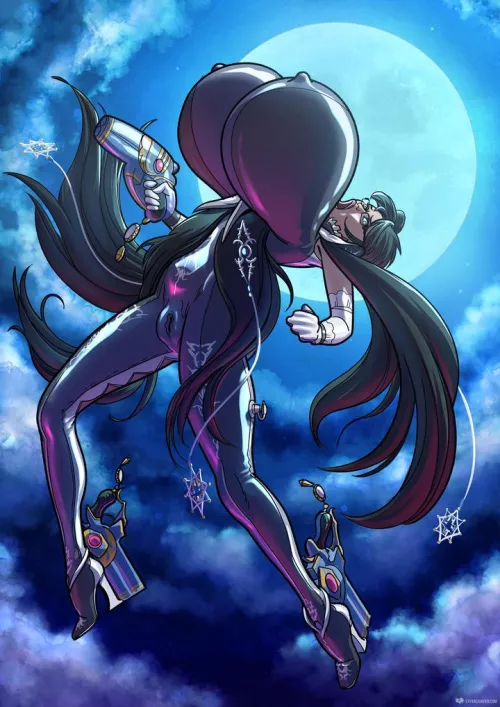 Bayonetta Takes Flight! (BE, inflation, floating, huge boobs) by Cezar_Nix