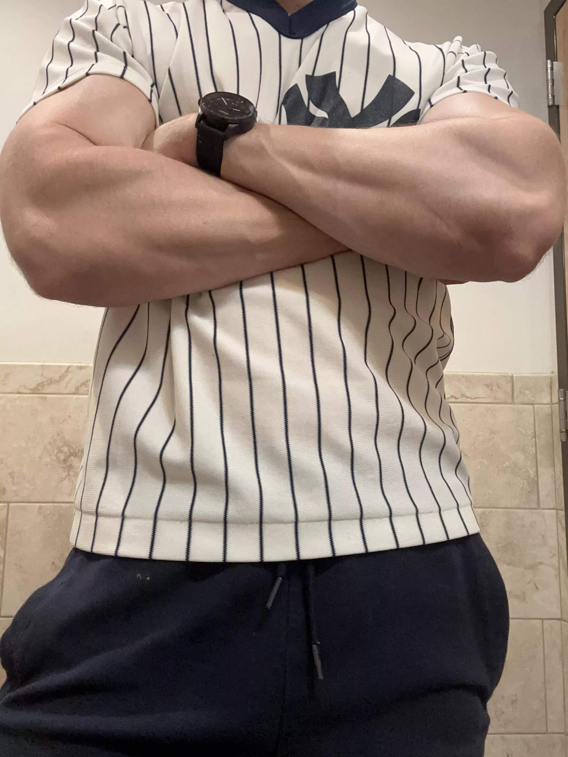 Pretending to have hot baseball player forearms  posted by sirmixnowandthen